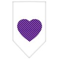 Unconditional Love Purple Swiss Dot Heart Screen Print Bandana White Large UN851575